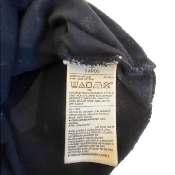 Old Navy Girls Shirt Long Sleeve Navy/White Woodland Winter 5T EUC - Picture 4 of 4